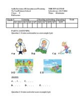 Đề kiểm tra môn Tiếng Anh Lớp 5 - Năm học 2015-2016 - Trường TH Tả Văn